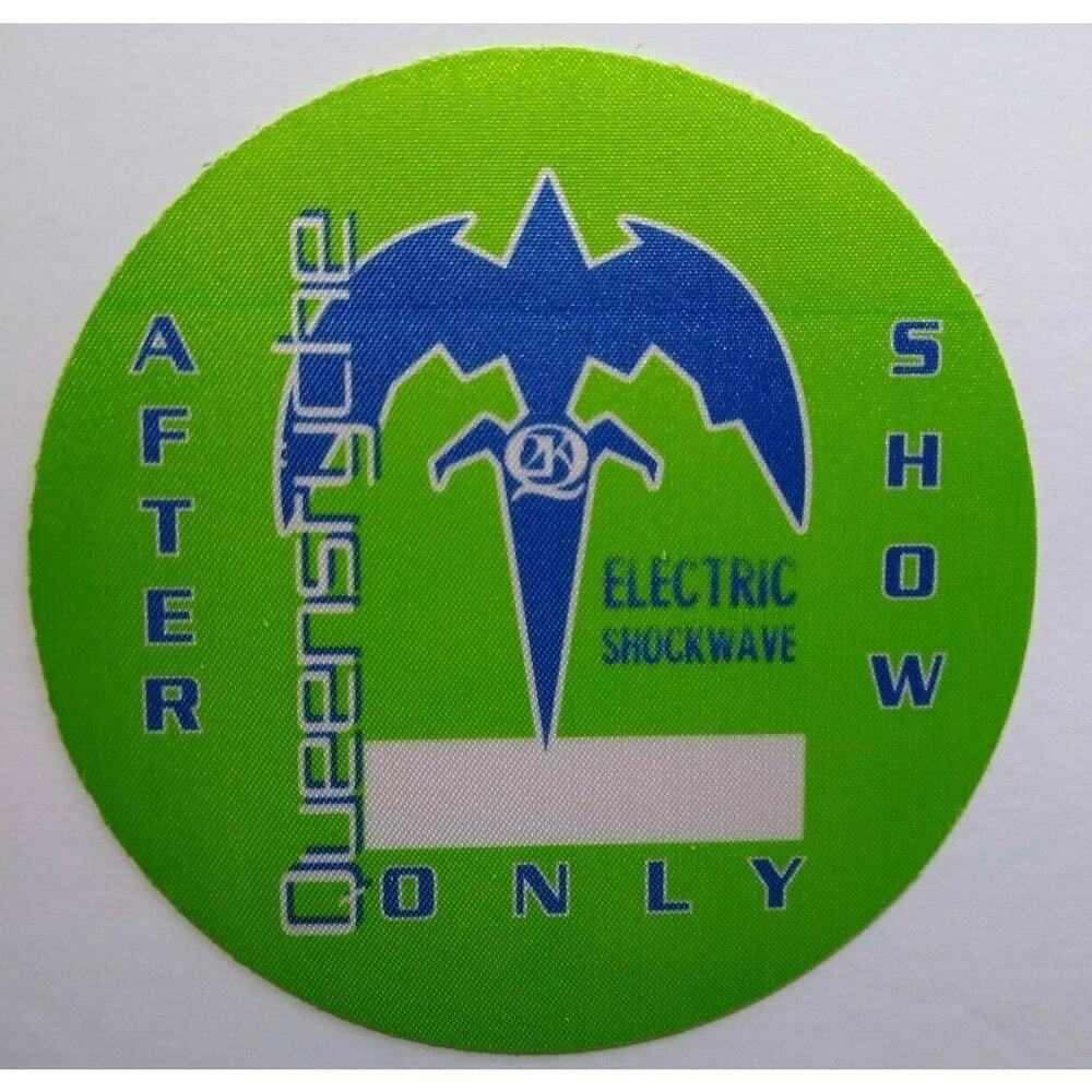Queensryche Electric Shockwave Backstage Pass Original 1999 Rock Music Green